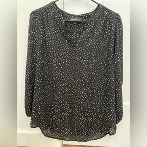 Fortune & Ivy Black and White Polka Dot Blouse Size S